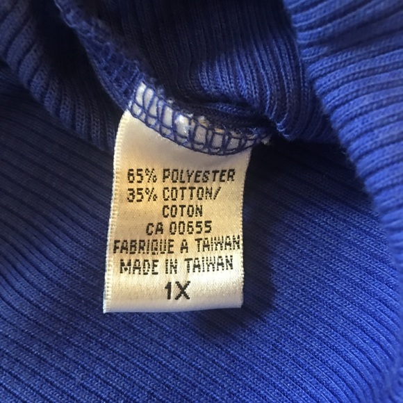 PS Casual blue ribbed short sleeve top Size 1X - Picture 4 of 8